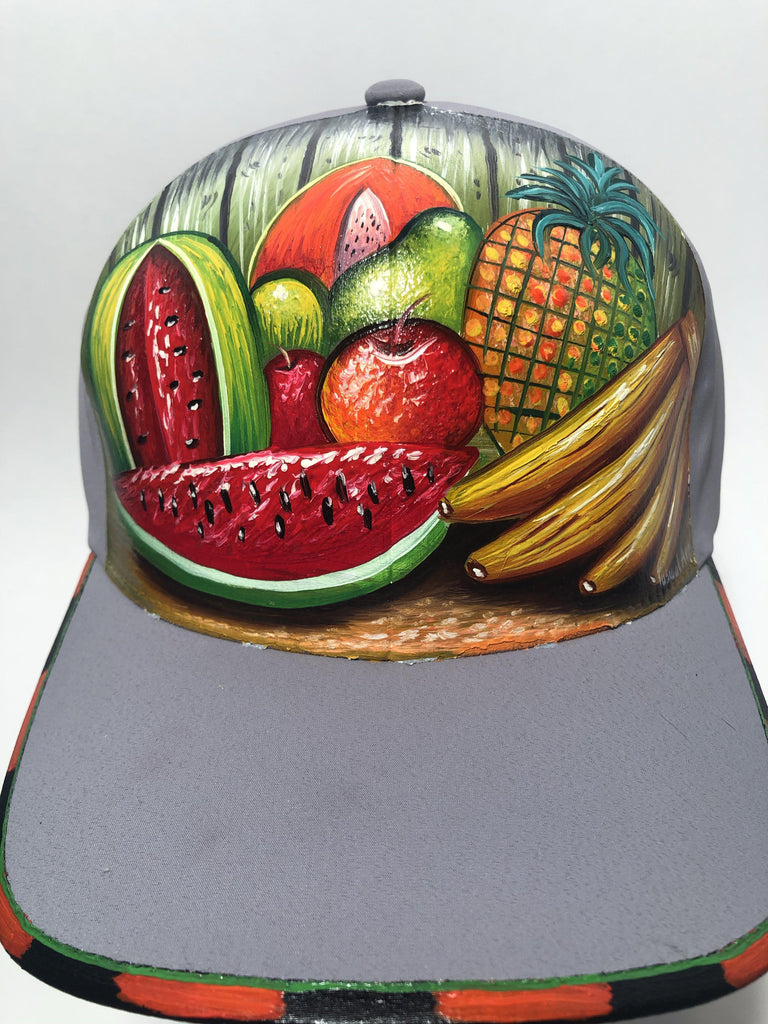 Fruits painted hat