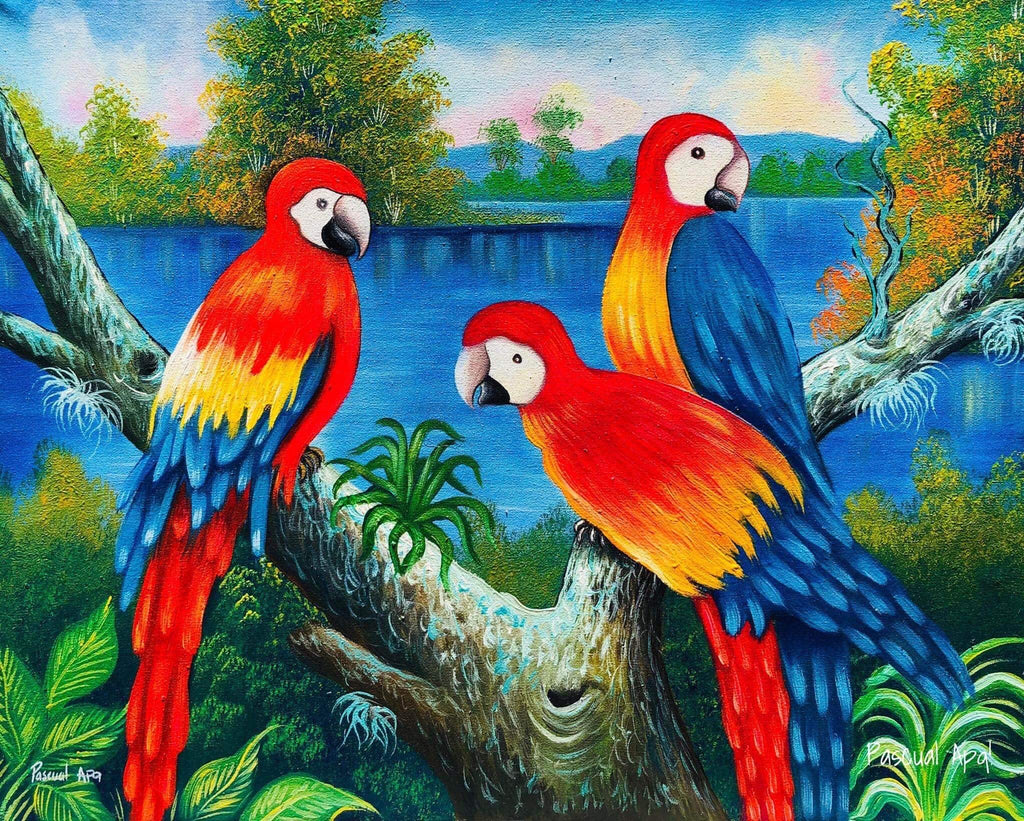 Macaws large painting
