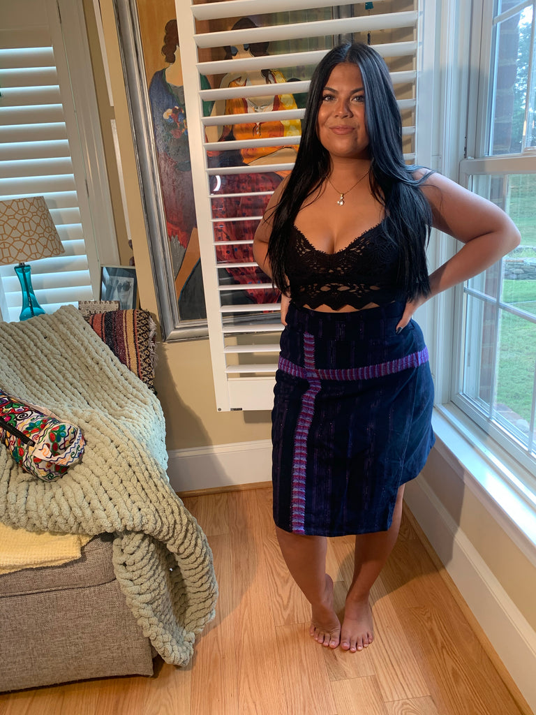 Handmade medium length purple skirt