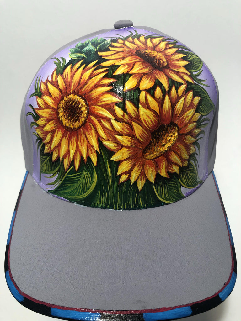 Sunflower painted hat