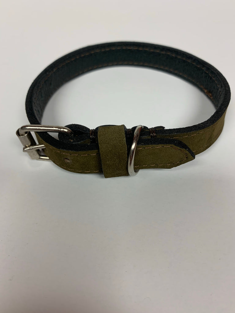 Handmade dark green cat collar